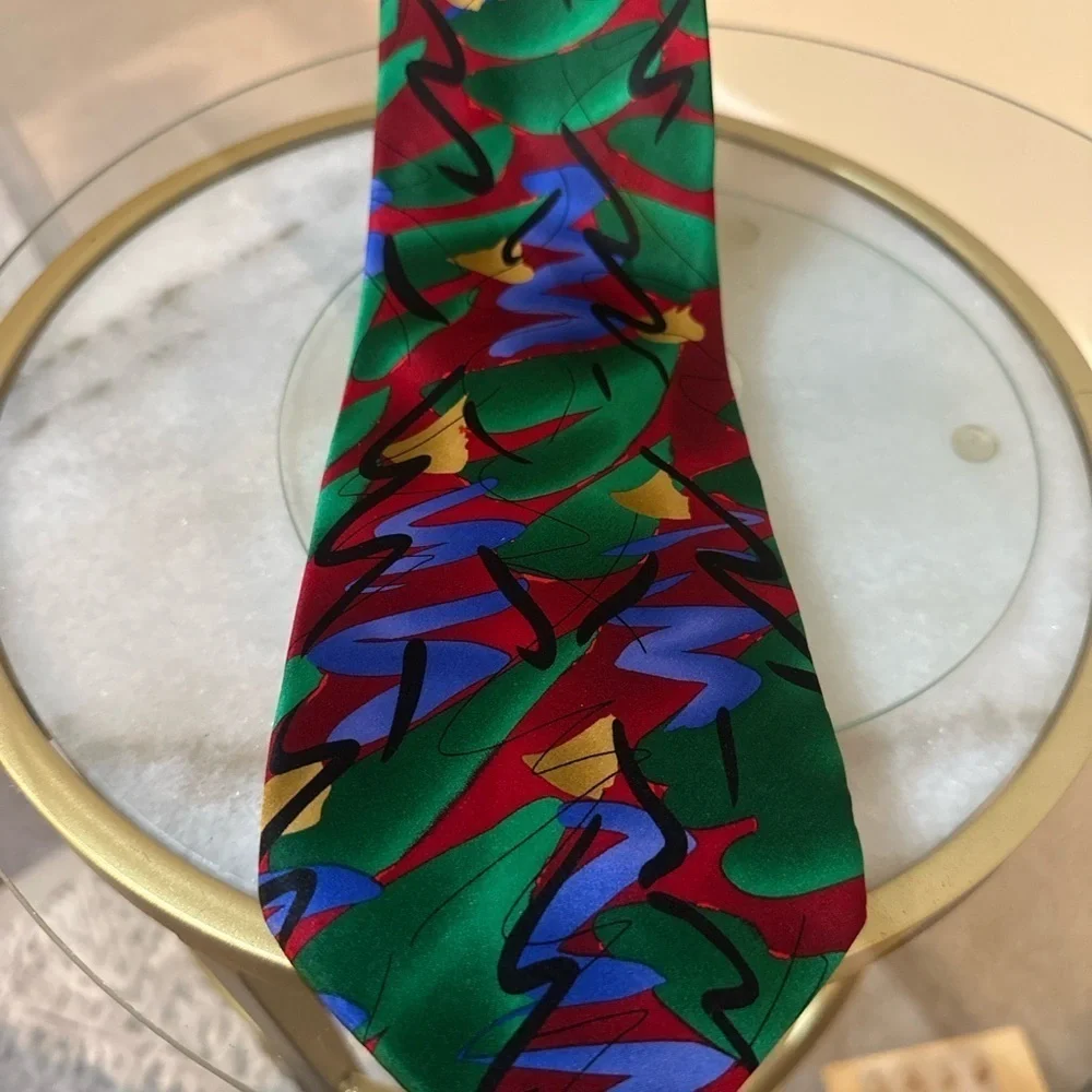 J. Garcia “Green Tree” Abstract Silk Tie – Jerry Garcia Artwork Limited Ed Art